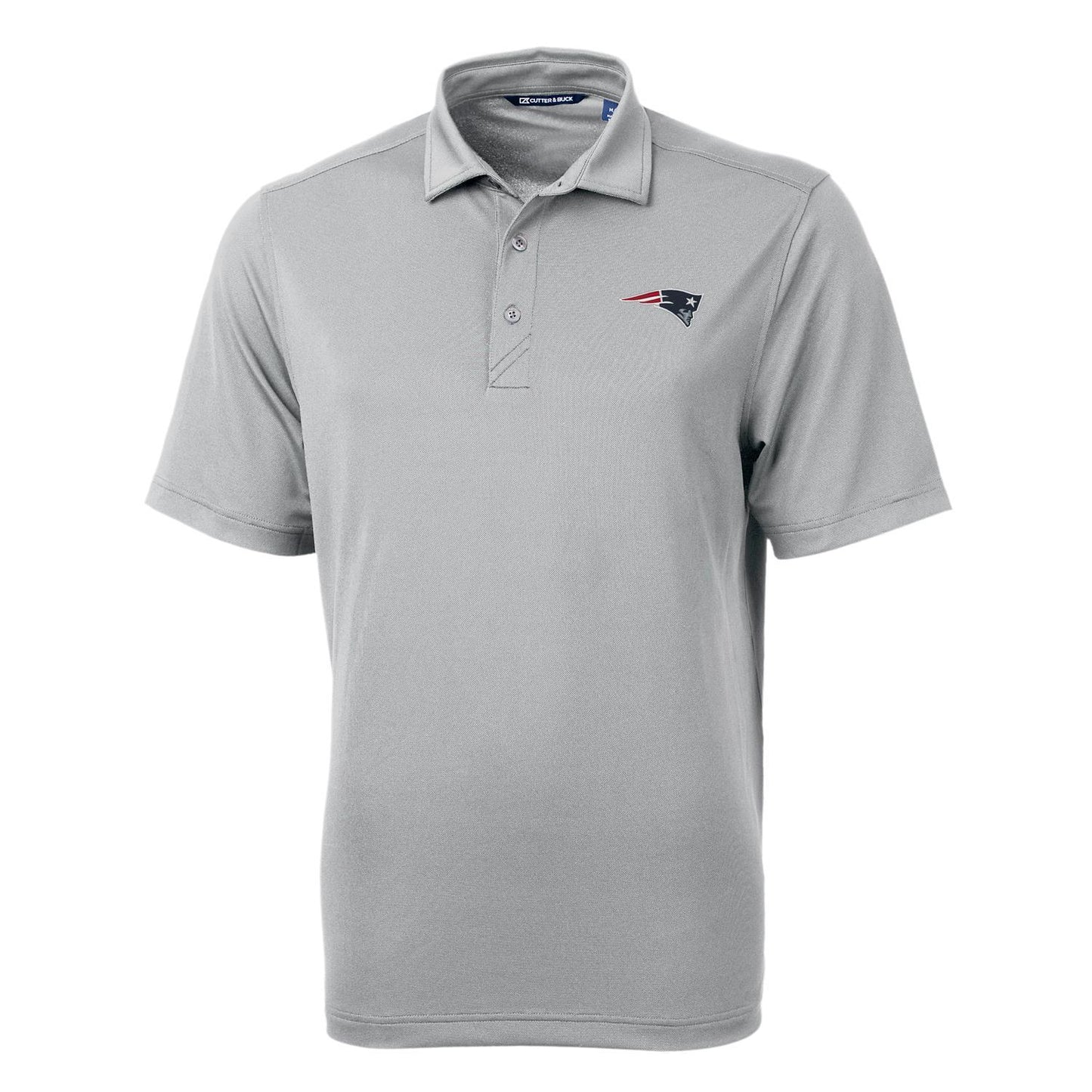 Men's Cutter & Buck Gray New England Patriots Virtue Eco Pique Recycled Polo