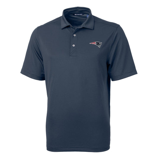 Men's Cutter & Buck Navy New England Patriots Virtue Eco Pique Recycled Polo