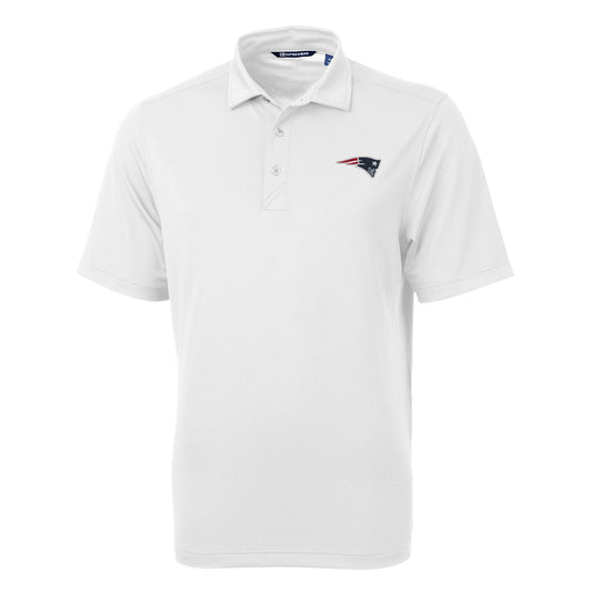 Men's Cutter & Buck White New England Patriots Virtue Eco Pique Recycled Polo