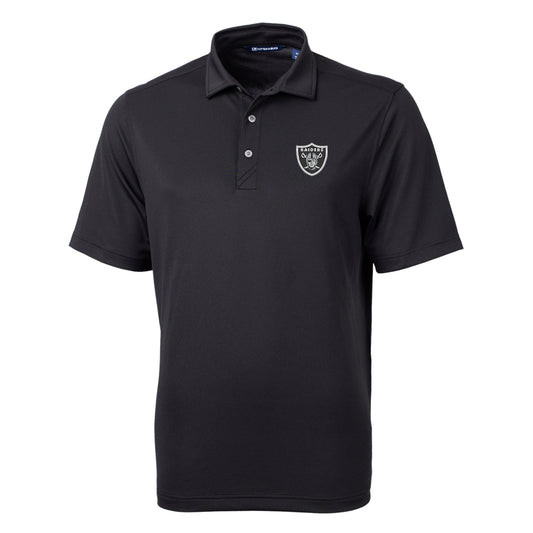 Men's Cutter & Buck Black Las Vegas Raiders Virtue Eco Pique Recycled Polo