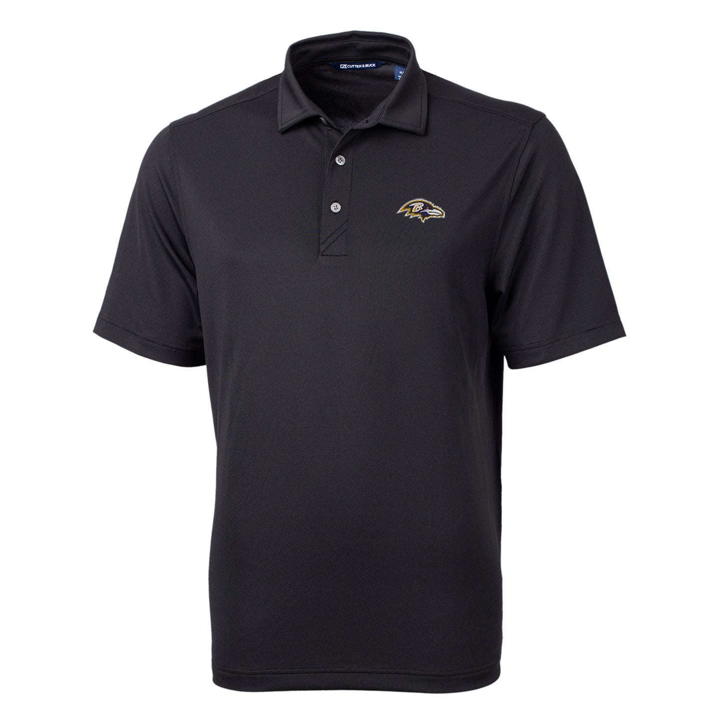 Men's Cutter & Buck Black Baltimore Ravens Virtue Eco Pique Recycled Polo