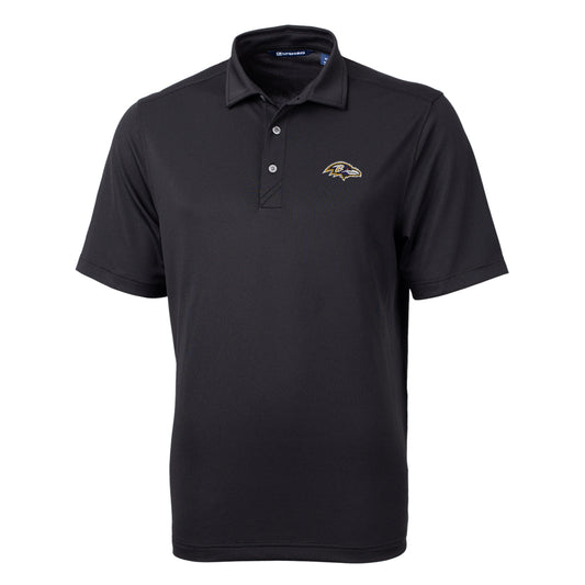 Men's Cutter & Buck Black Baltimore Ravens Virtue Eco Pique Recycled Polo