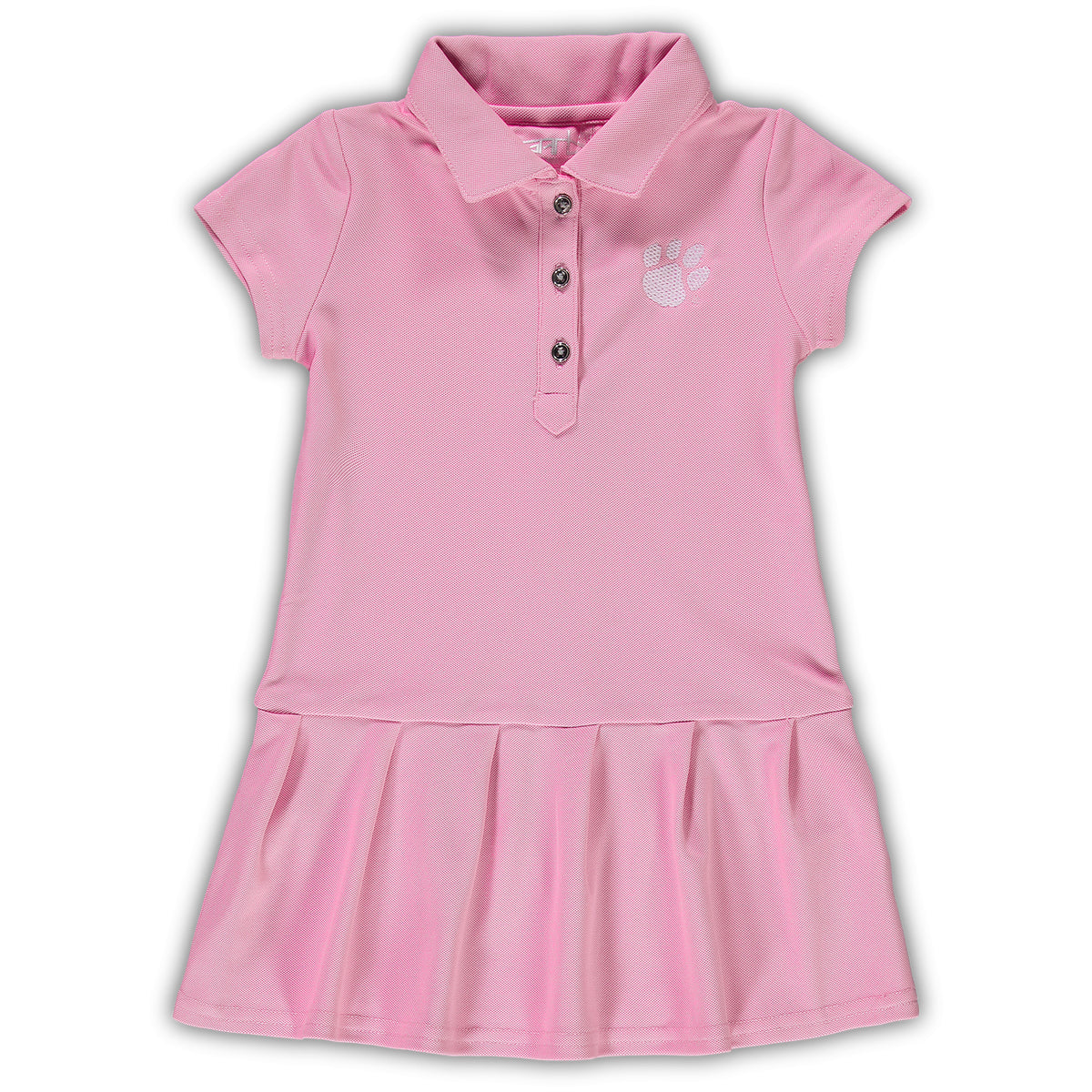Girls Toddler Garb Pink Clemson Tigers Caroline Cap Sleeve Polo Dress