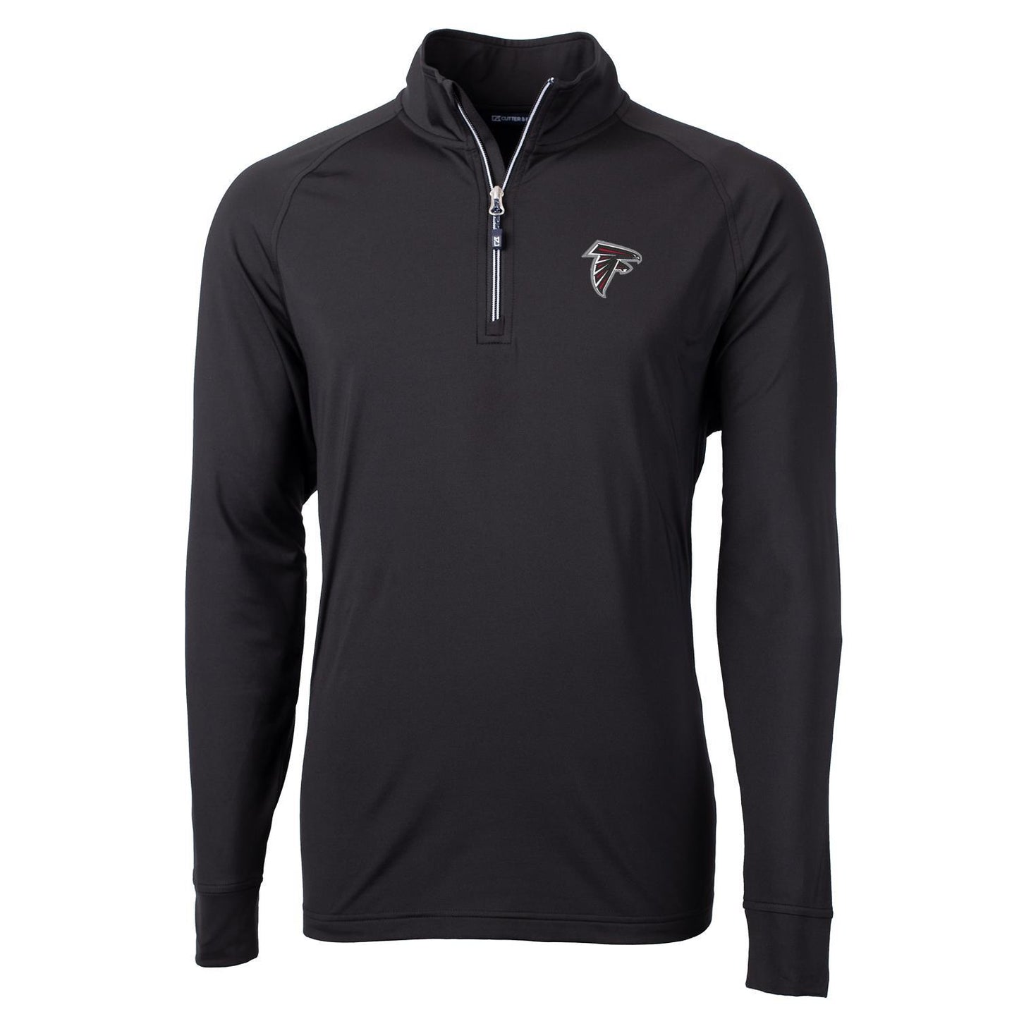 Men's Cutter & Buck Black Atlanta Falcons Big & Tall Adapt Eco Knit Quarter-Zip Pullover Jacket