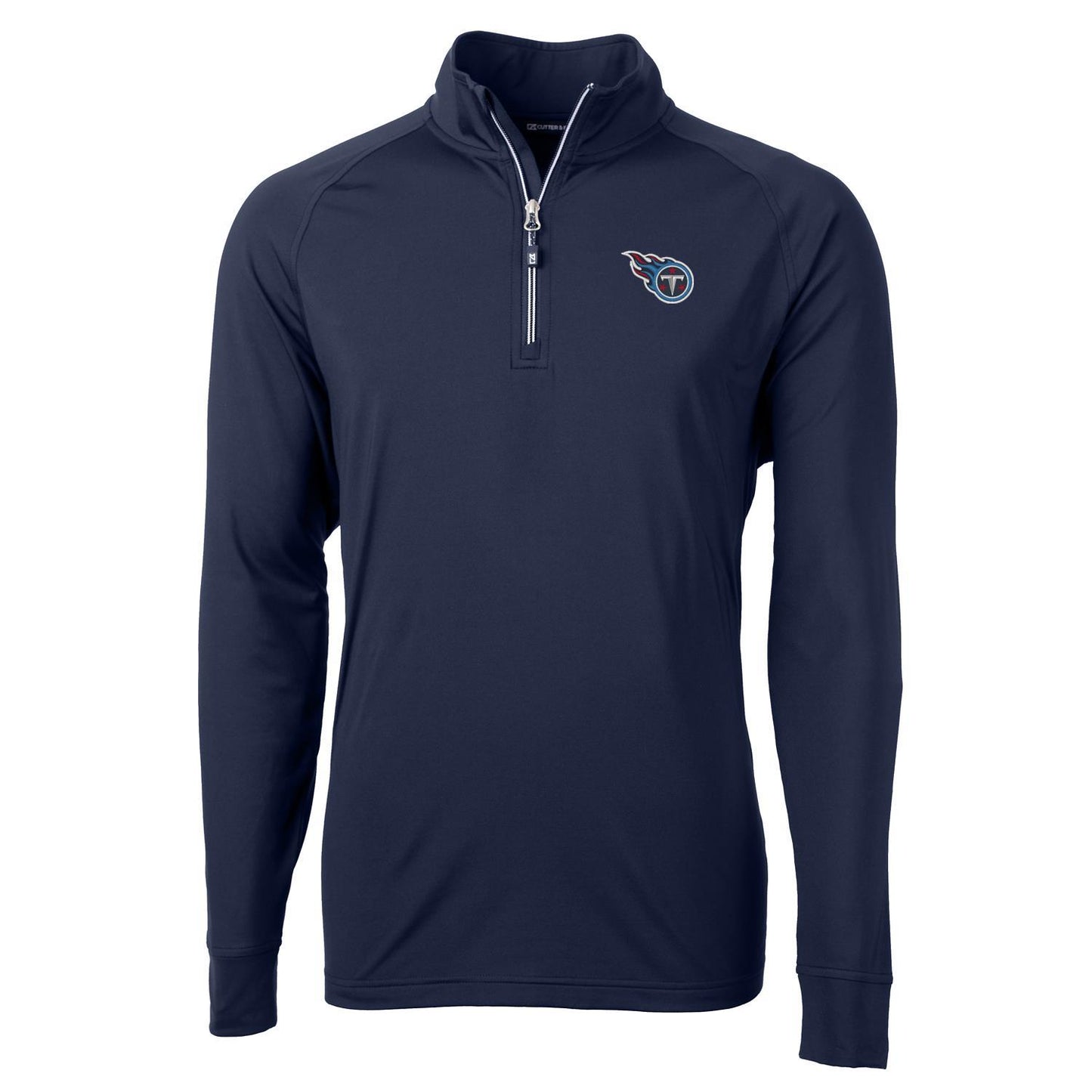 Men's Cutter & Buck Navy Tennessee Titans Big & Tall Adapt Eco Knit Quarter-Zip Pullover Jacket