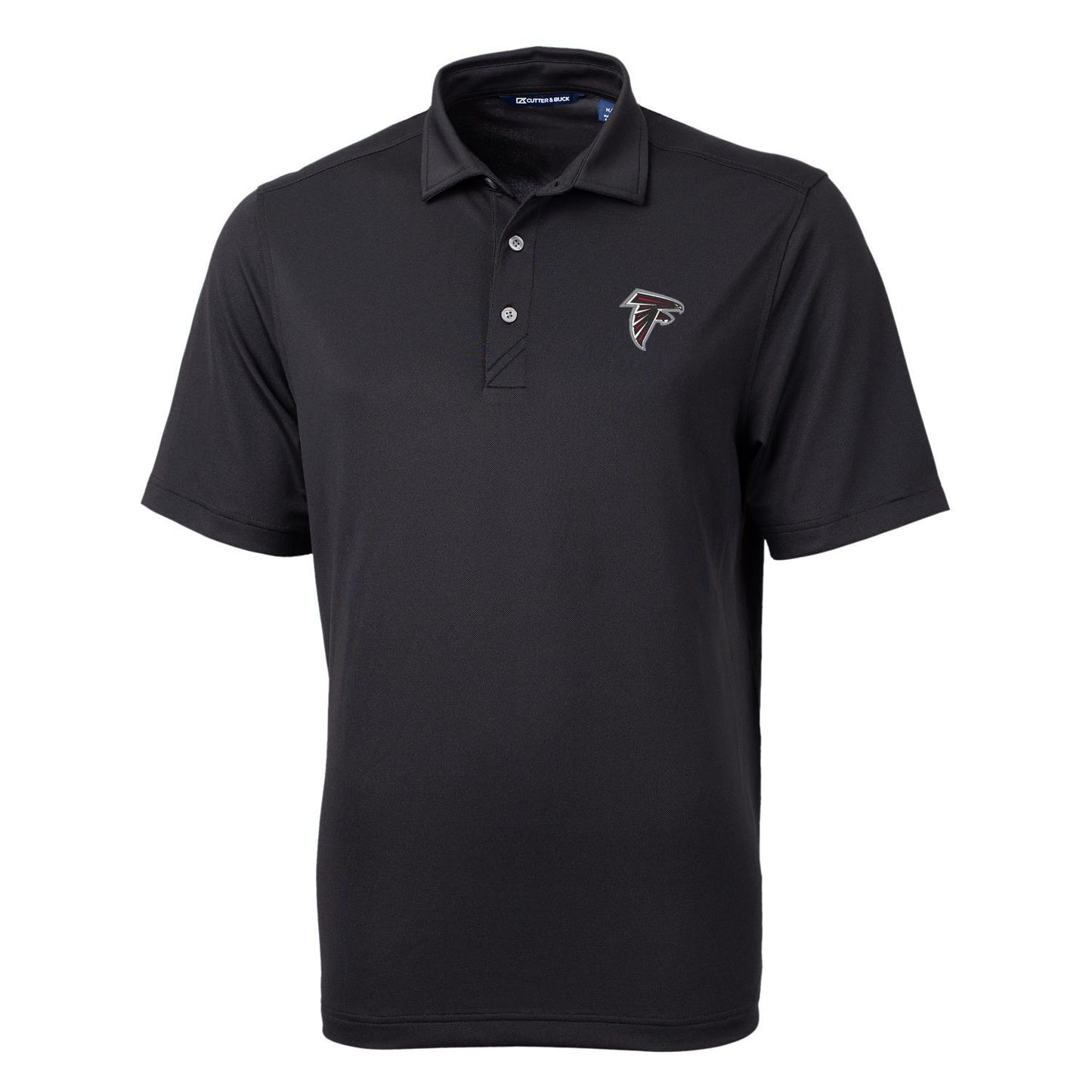 Men's Cutter & Buck Black Atlanta Falcons Big & Tall Virtue Eco Pique Recycled Polo