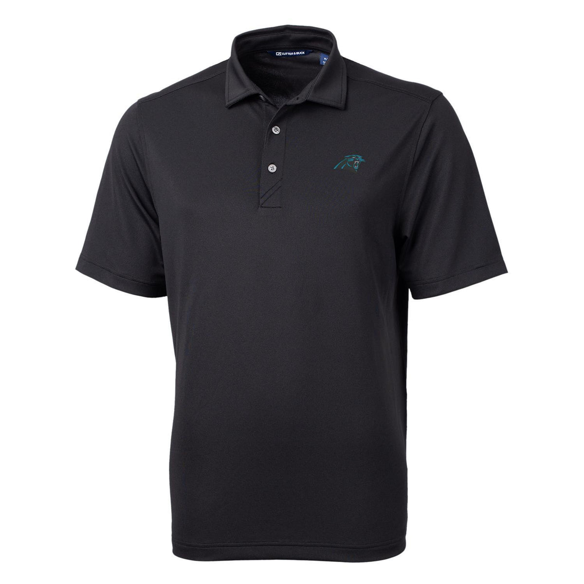 Men's Cutter & Buck Black Carolina Panthers Big & Tall Virtue Eco Pique Recycled Polo
