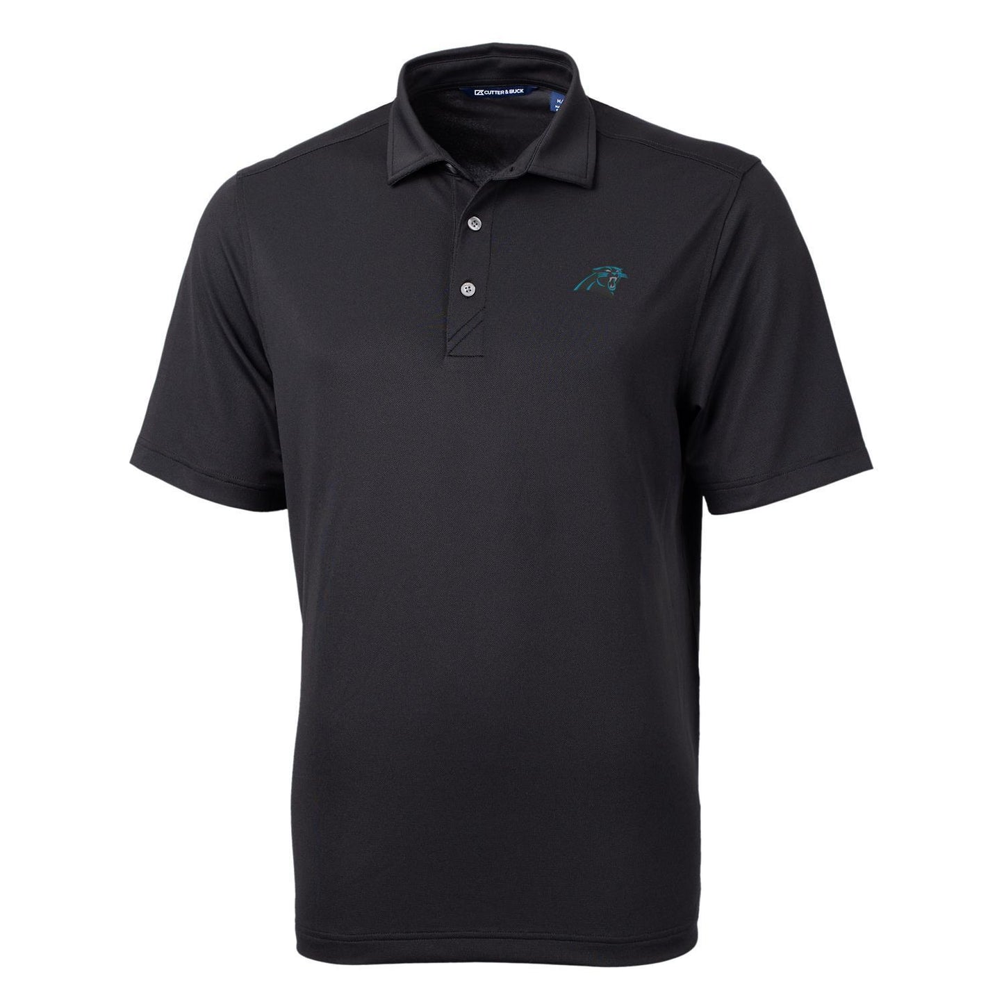 Men's Cutter & Buck Black Carolina Panthers Big & Tall Virtue Eco Pique Recycled Polo