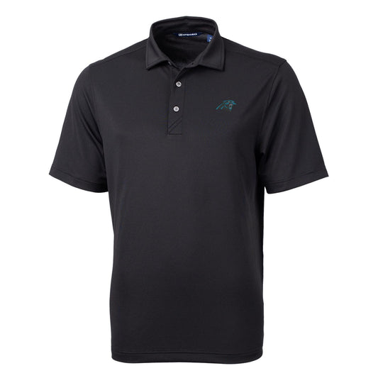 Men's Cutter & Buck Black Carolina Panthers Big & Tall Virtue Eco Pique Recycled Polo