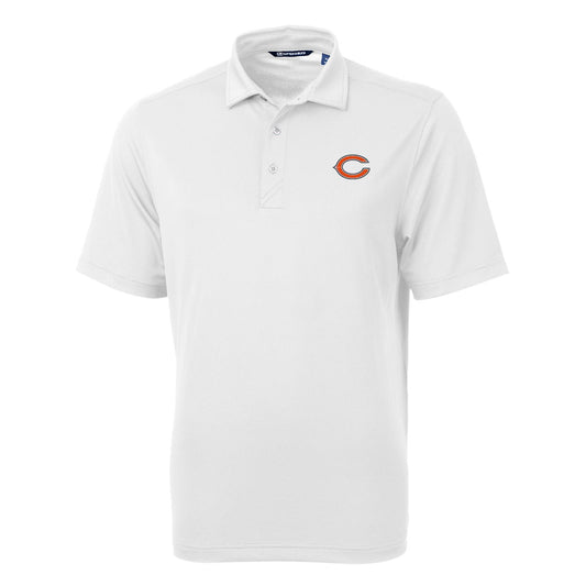 Men's Cutter & Buck White Chicago Bears Big & Tall Virtue Eco Pique Recycled Polo