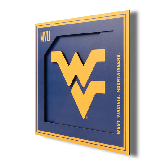 West Virginia Mountaineers 12'' x 12'' 3D Logo Wall Art