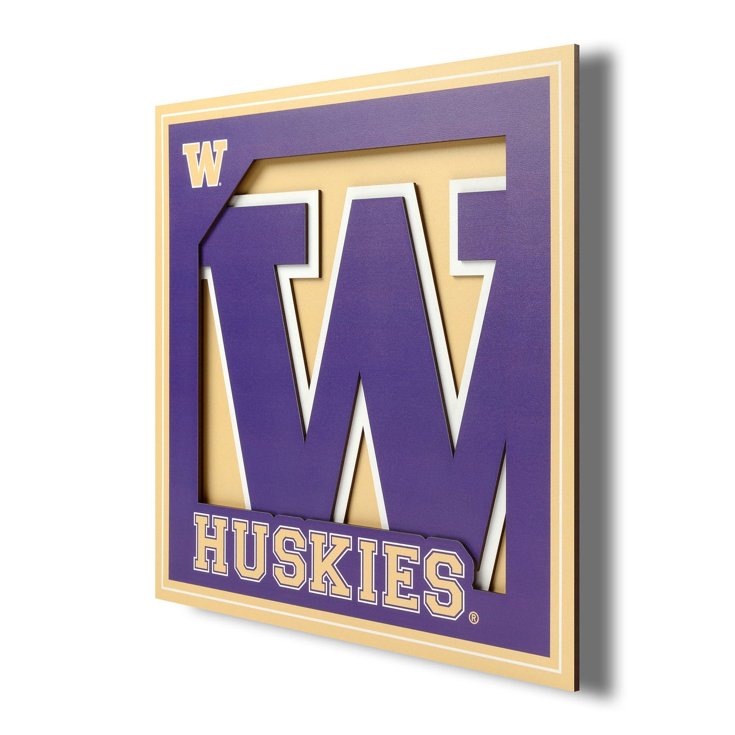 Washington Huskies 12'' x 12'' 3D Logo Wall Art