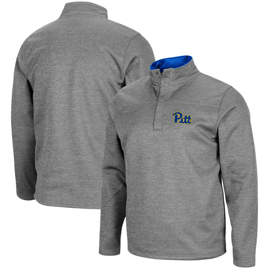 Men's Colosseum Heathered Charcoal Pitt Panthers Roman Pullover Jacket