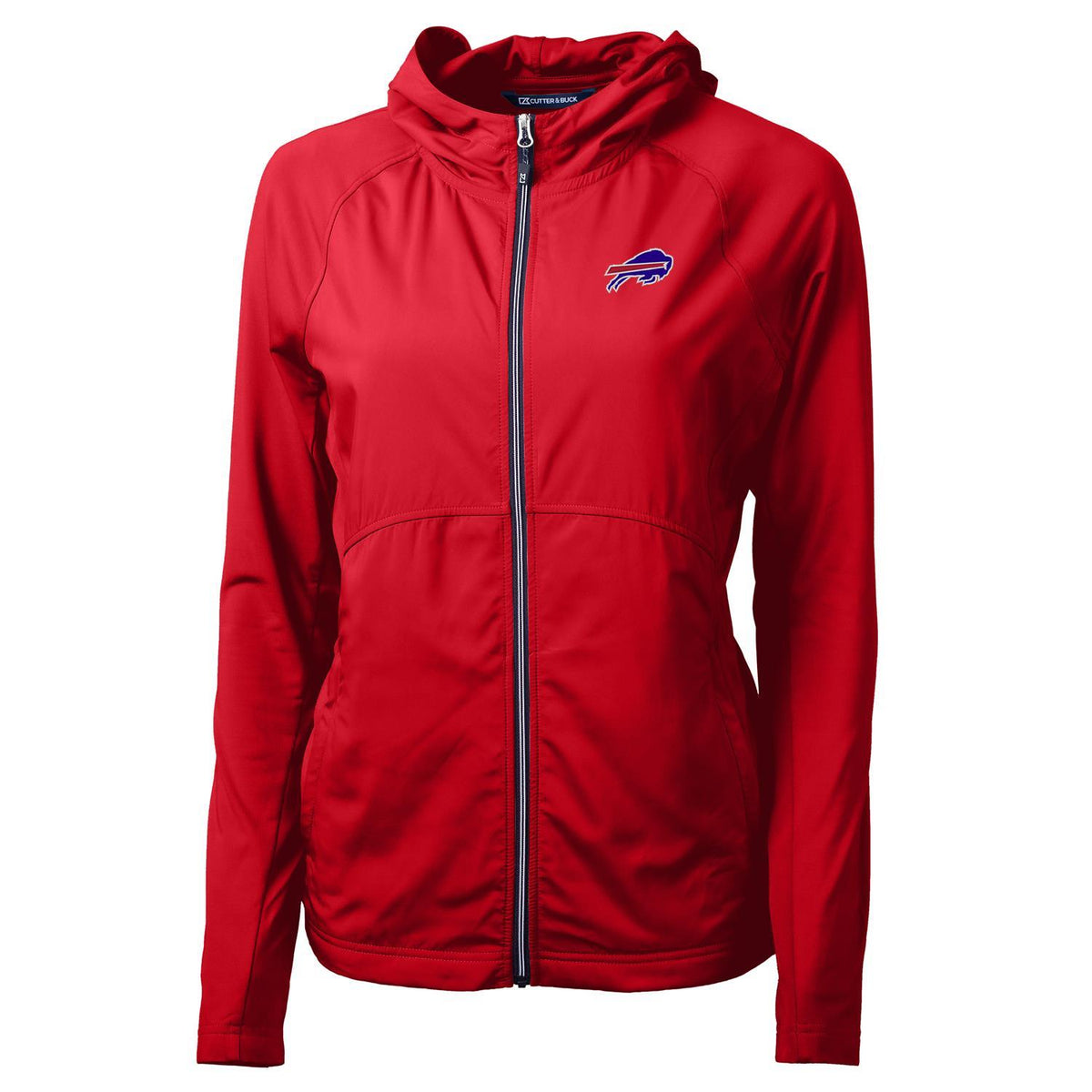Women's Cutter & Buck Red Buffalo Bills Adapt Eco Knit Full-Zip Hoodie