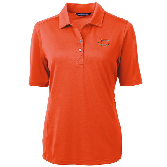 Women's Cutter & Buck Orange Chicago Bears Virtue Eco Pique Recycled Polo