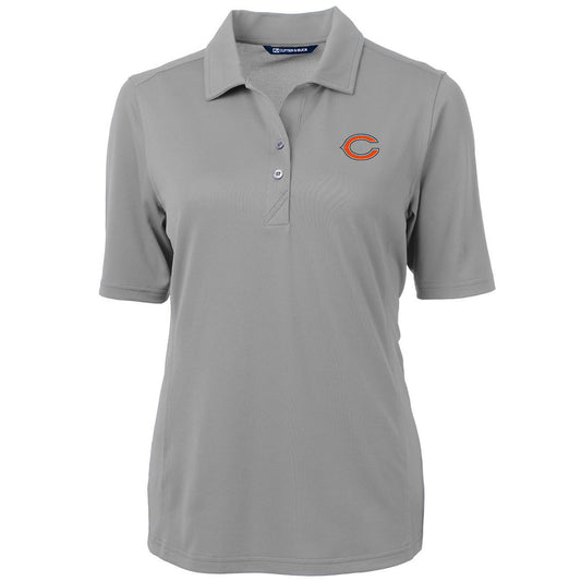 Women's Cutter & Buck Gray Chicago Bears Virtue Eco Pique Recycled Polo
