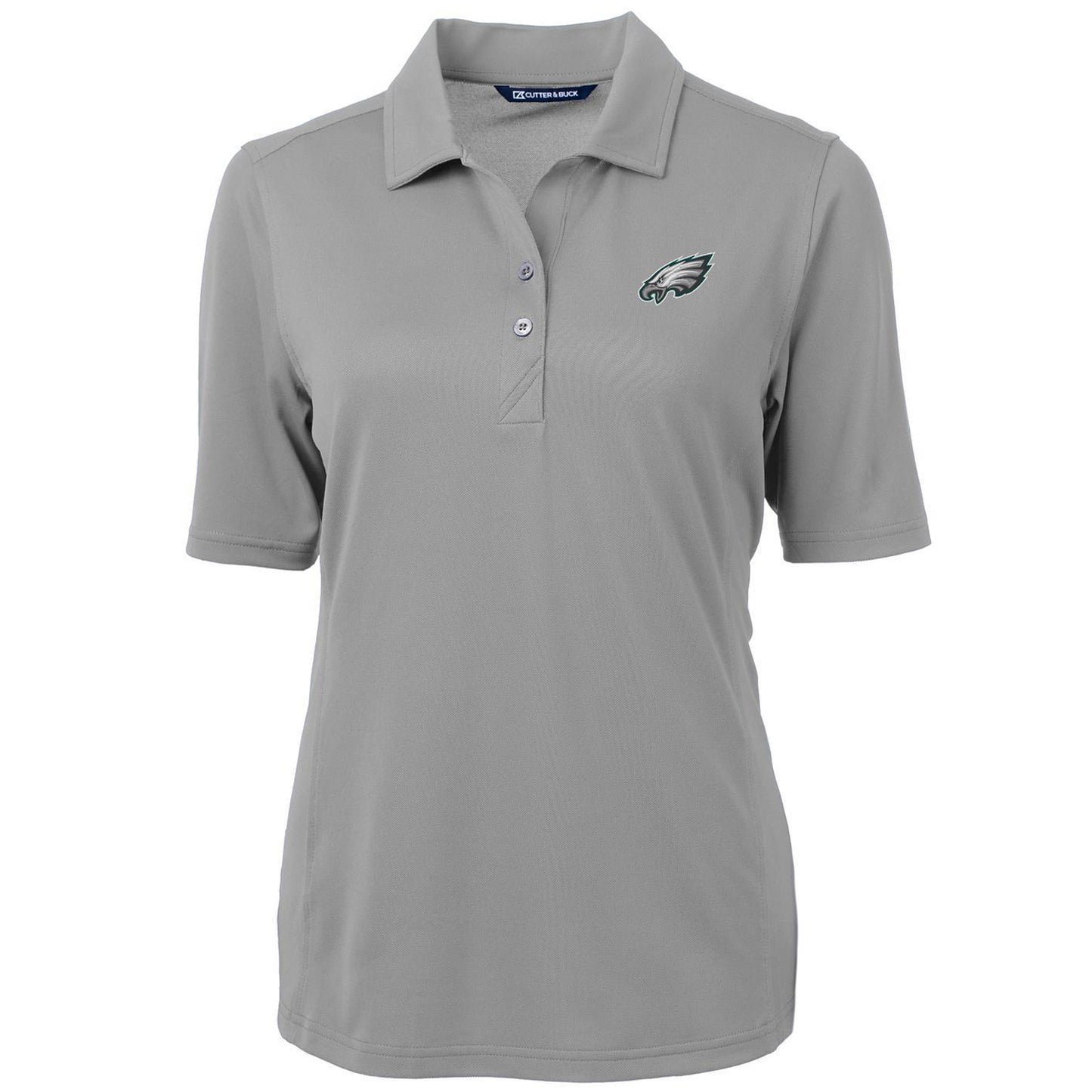 Women's Cutter & Buck Gray Philadelphia Eagles Virtue Eco Pique Recycled Polo