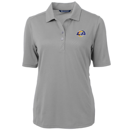 Women's Cutter & Buck Gray Los Angeles Rams Virtue Eco Pique Recycled Polo