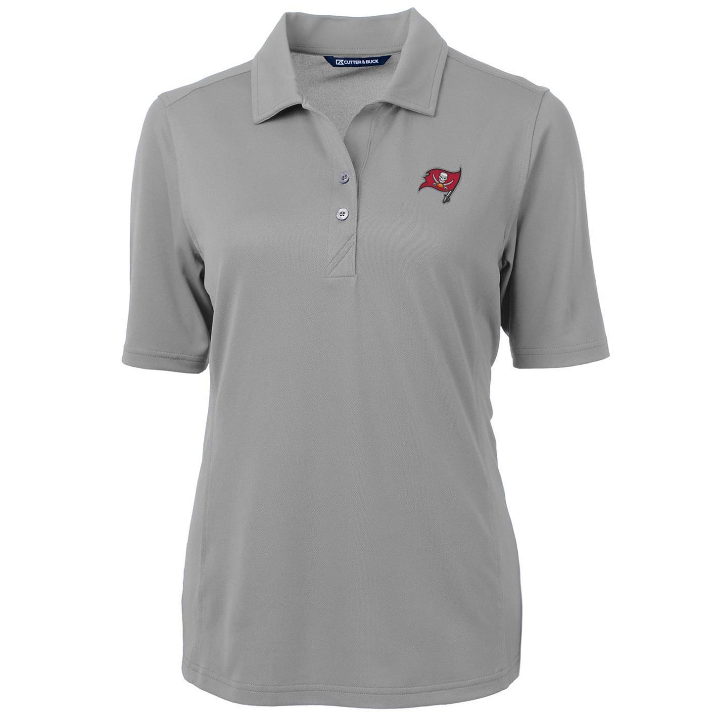 Women's Cutter & Buck Gray Tampa Bay Buccaneers Virtue Eco Pique Recycled Polo