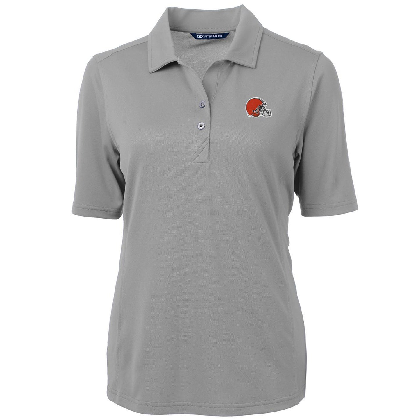 Women's Cutter & Buck Gray Cleveland Browns Virtue Eco Pique Recycled Polo