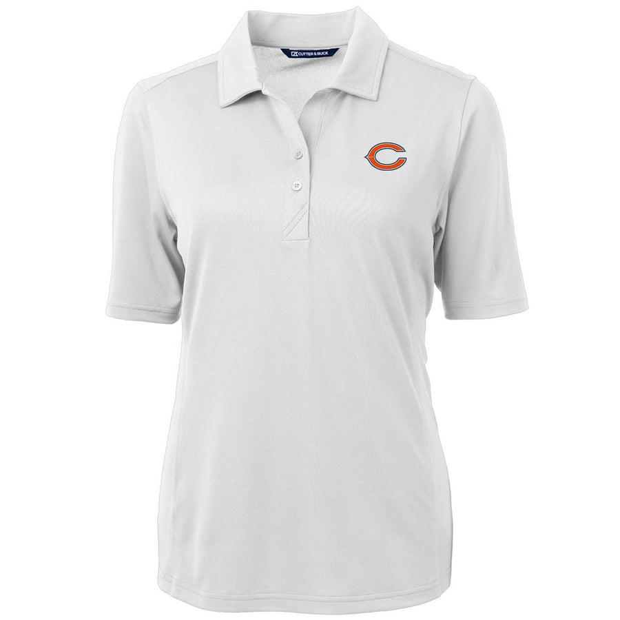 Women's Cutter & Buck White Chicago Bears Virtue Eco Pique Recycled Polo