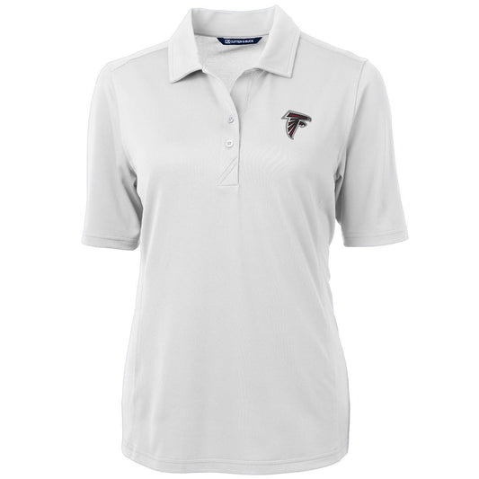 Women's Cutter & Buck White Atlanta Falcons Virtue Eco Pique Recycled Polo