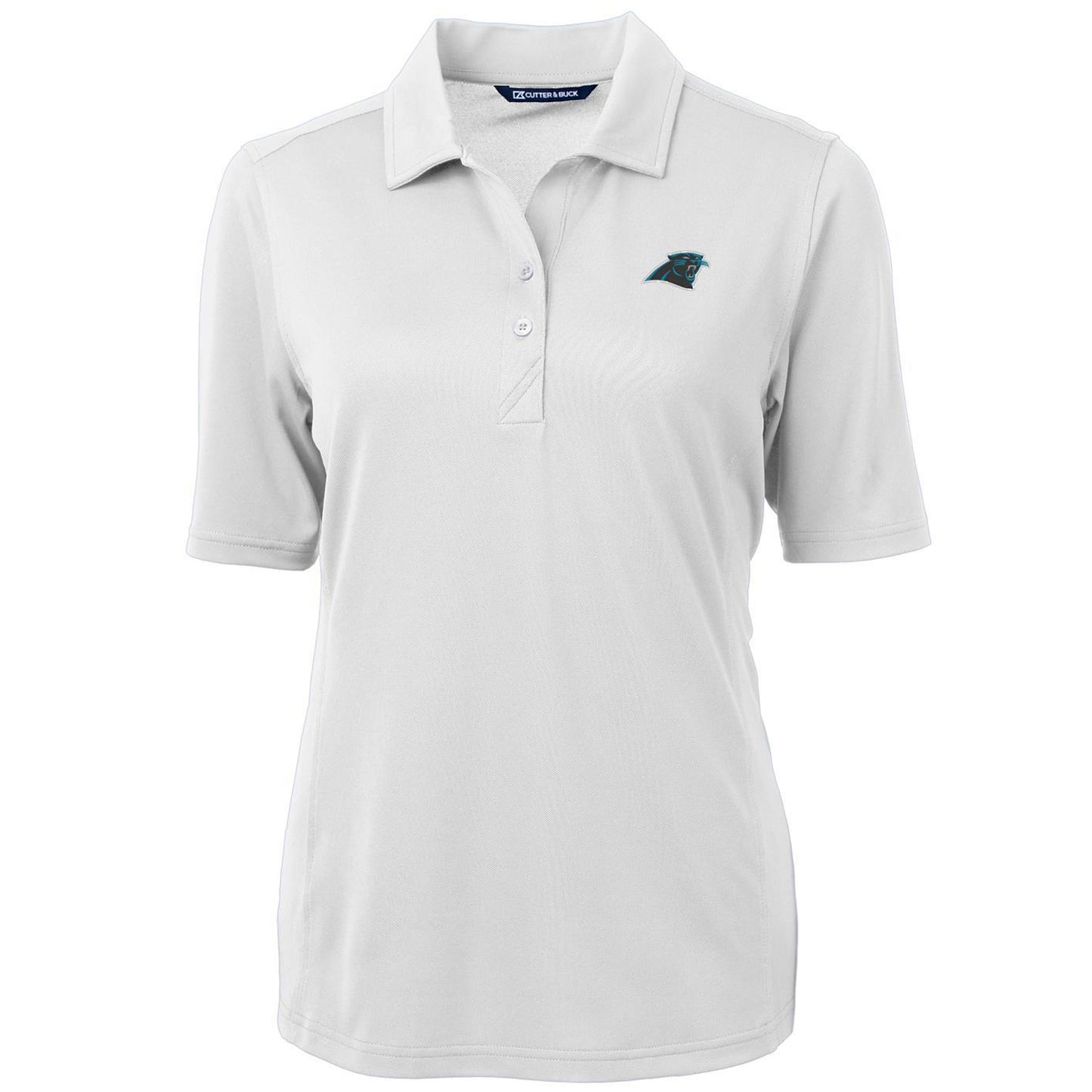 Women's Cutter & Buck White Carolina Panthers Virtue Eco Pique Recycled Polo