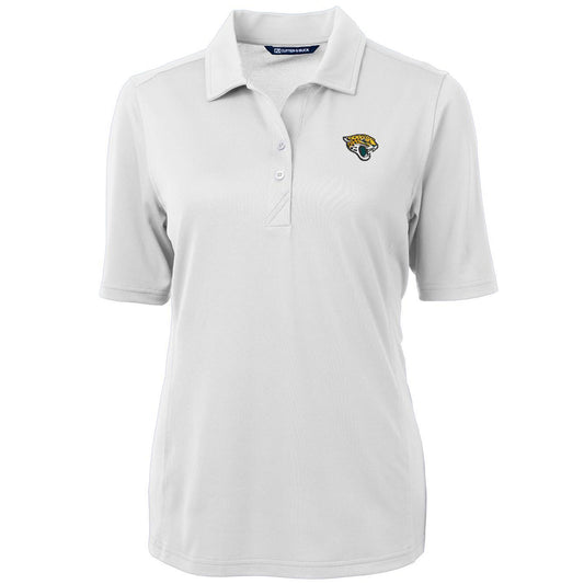 Women's Cutter & Buck White Jacksonville Jaguars Virtue Eco Pique Recycled Polo