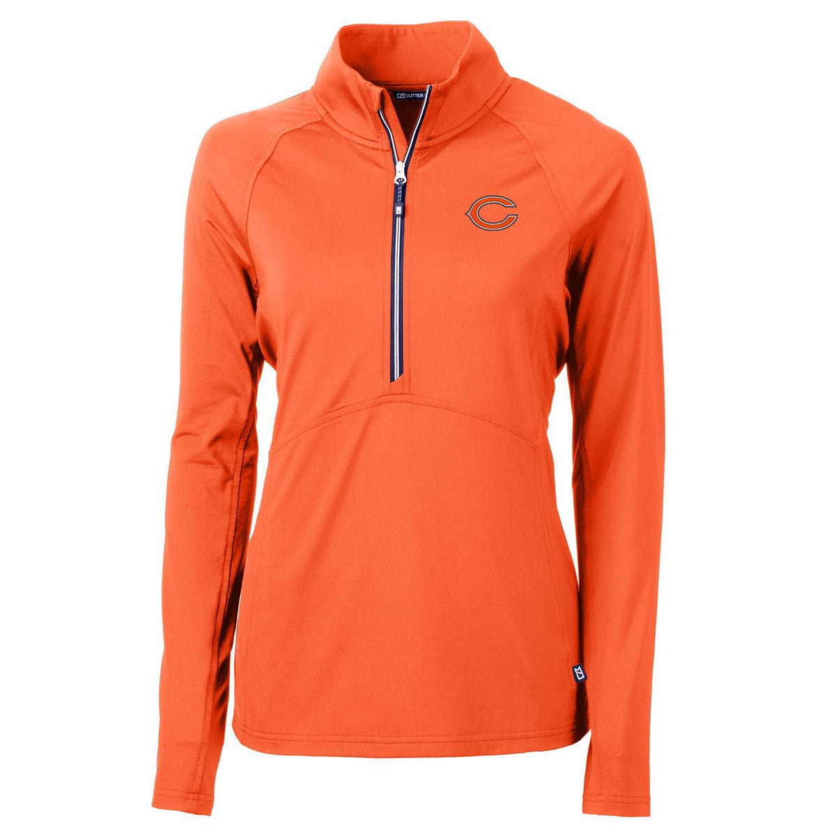 Women's Cutter & Buck Orange Chicago Bears Adapt Eco Knit Half-Zip Pullover Jacket