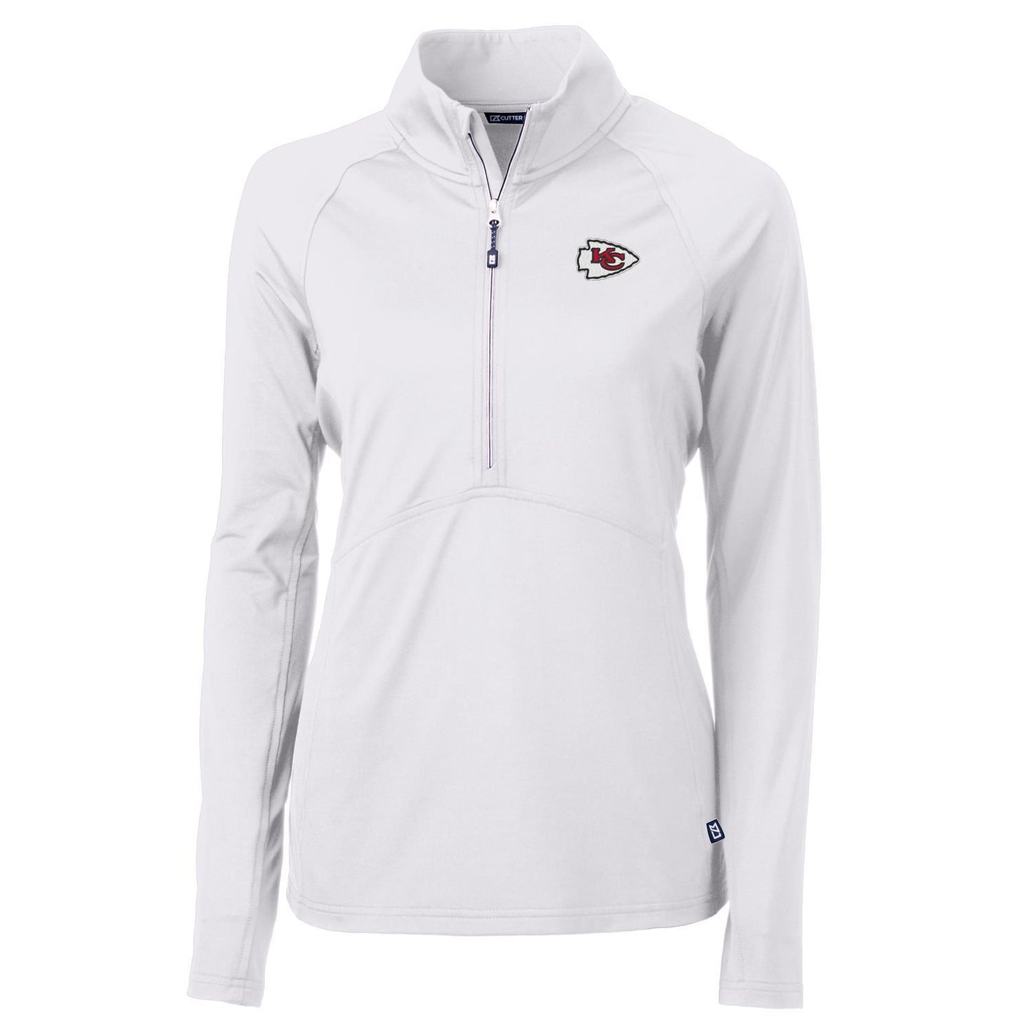 Women's Cutter & Buck White Kansas City Chiefs Adapt Eco Knit Half-Zip Pullover Jacket