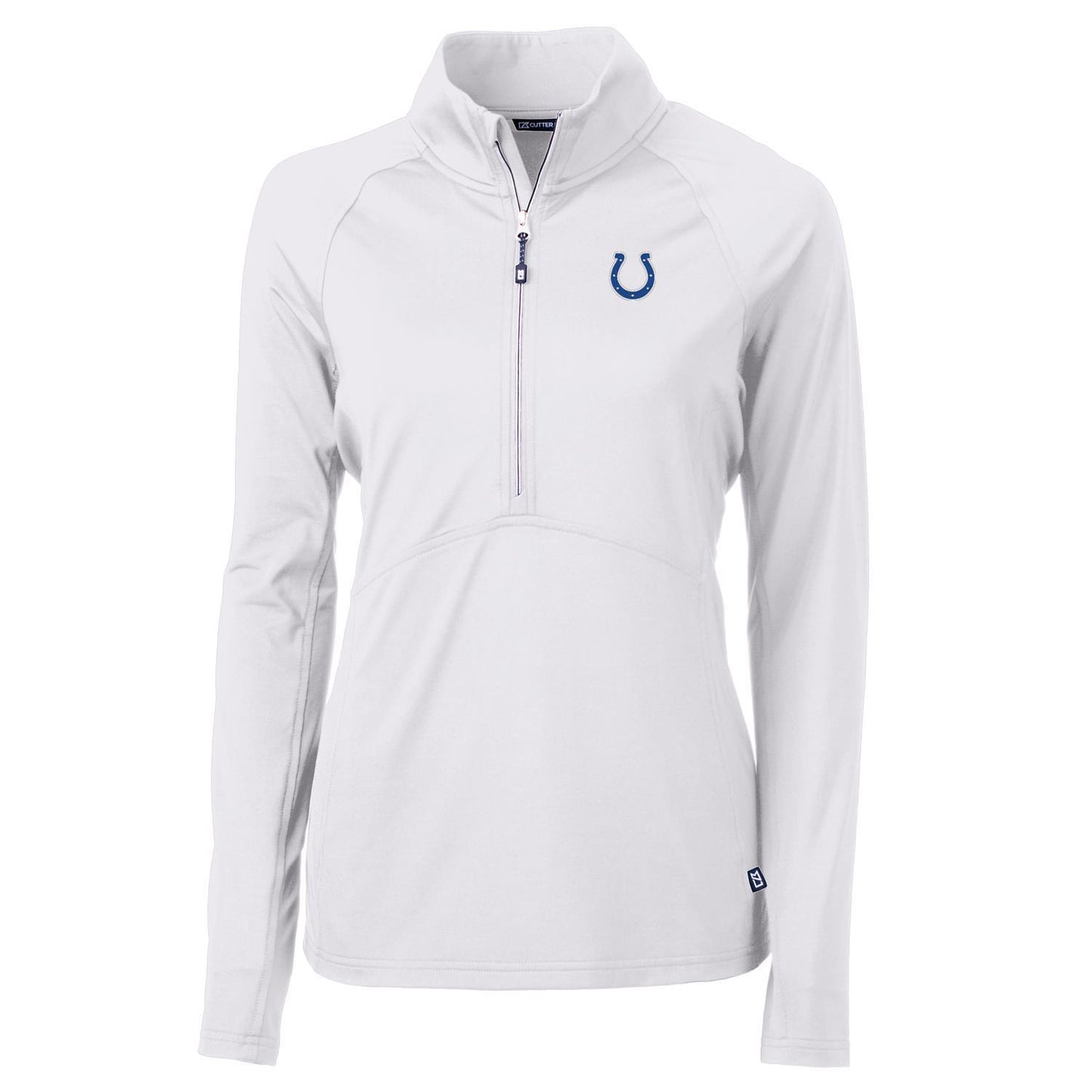 Women's Cutter & Buck White Indianapolis Colts Adapt Eco Knit Half-Zip Pullover Jacket