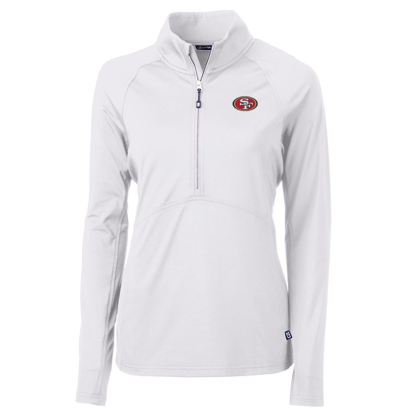 Women's Cutter & Buck White San Francisco 49ers Adapt Eco Knit Half-Zip Pullover Jacket