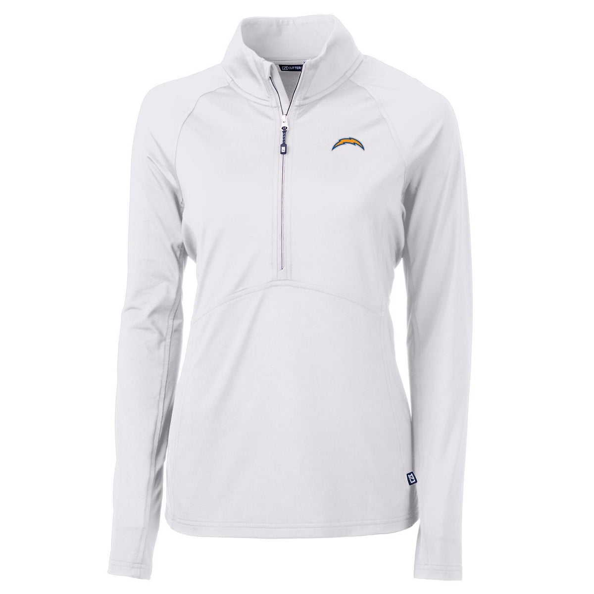 Women's Cutter & Buck White Los Angeles Chargers Adapt Eco Knit Half-Zip Pullover Jacket
