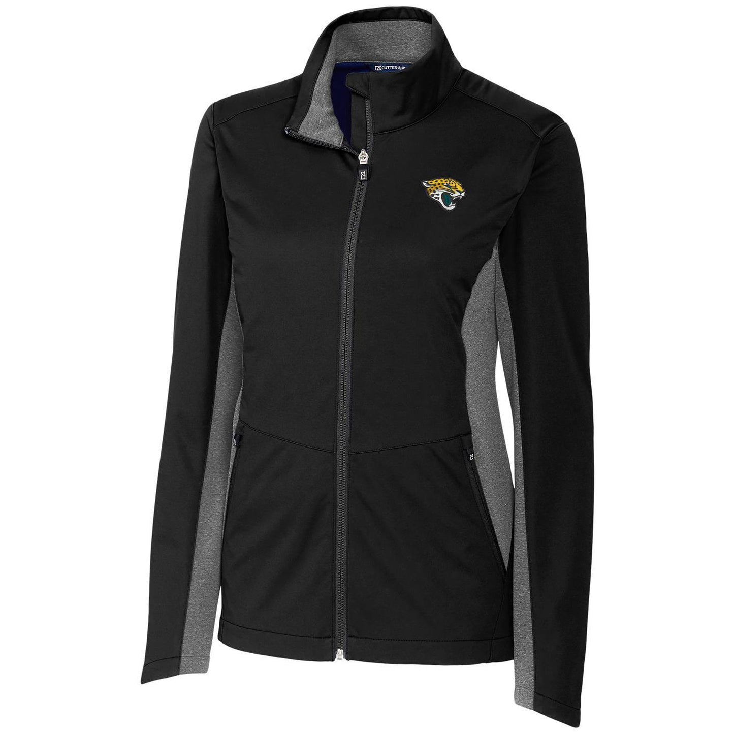 Women's Cutter & Buck Black Jacksonville Jaguars Navigate Softshell Full-Zip Jacket