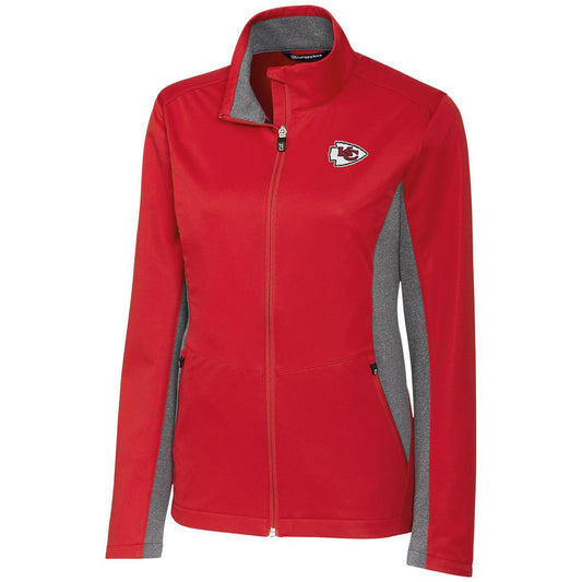 Women's Cutter & Buck Red Kansas City Chiefs Navigate Softshell Full-Zip Jacket