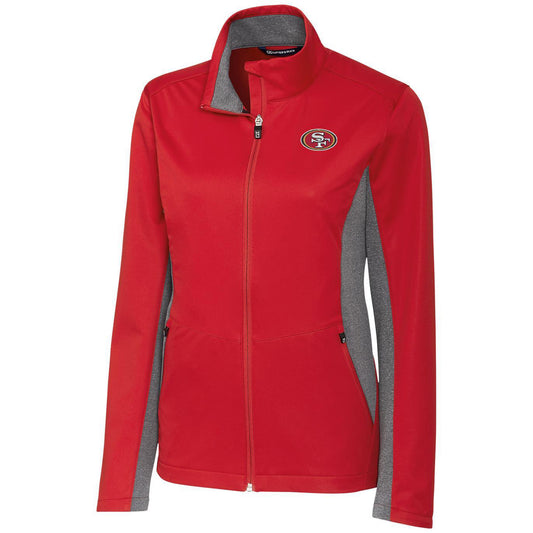 Women's Cutter & Buck Scarlet San Francisco 49ers Navigate Softshell Full-Zip Jacket