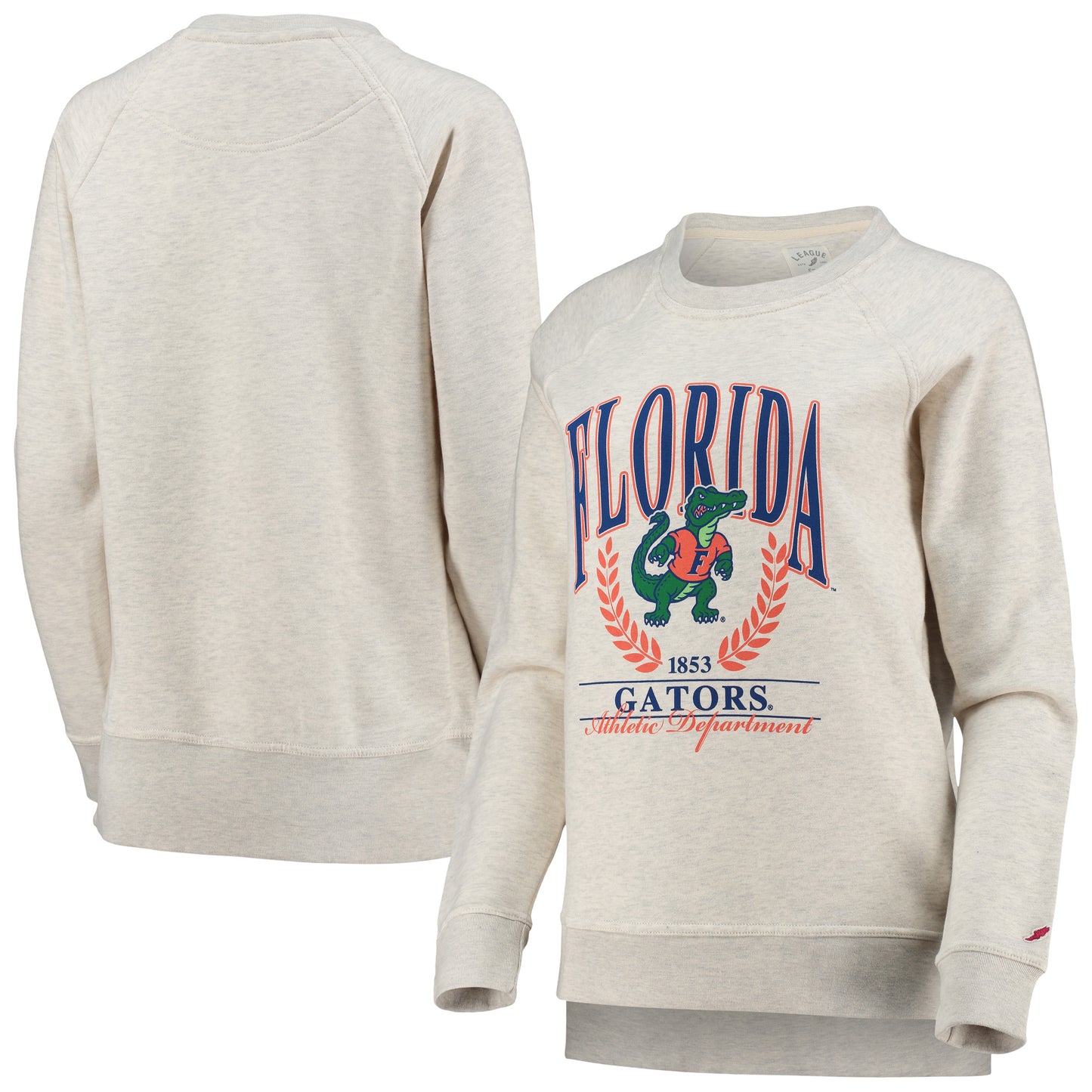 Women's League Collegiate Wear Oatmeal Florida Gators Academy Raglan Pullover Sweatshirt