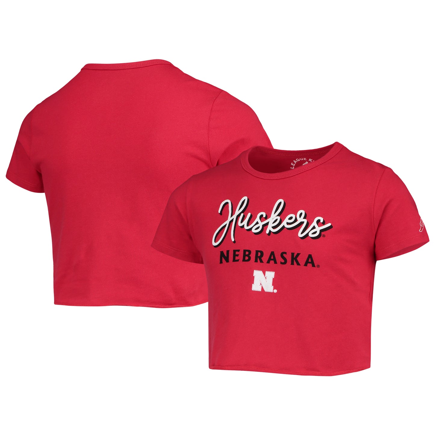 Girls Youth League Collegiate Wear Scarlet Nebraska Huskers Cropped T-Shirt