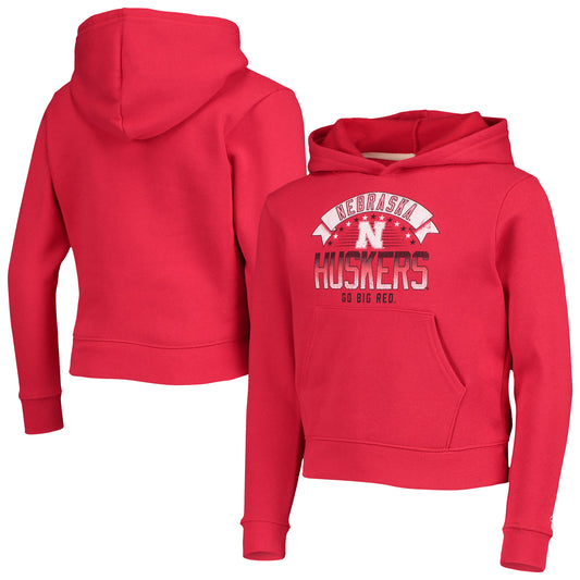 Youth League Collegiate Wear Scarlet Nebraska Huskers Essential Pullover Hoodie