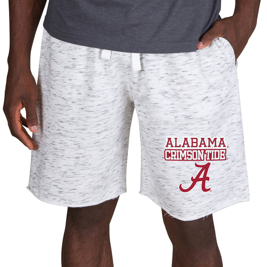 Men's Concepts Sport White/Charcoal Alabama Crimson Tide Alley Fleece Shorts