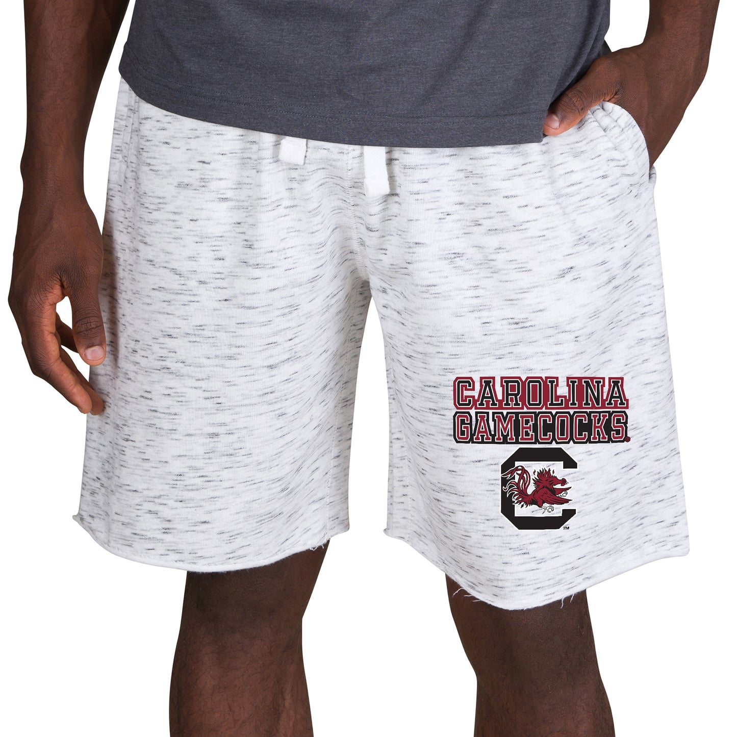 Men's Concepts Sport White/Charcoal South Carolina Gamecocks Alley Fleece Shorts