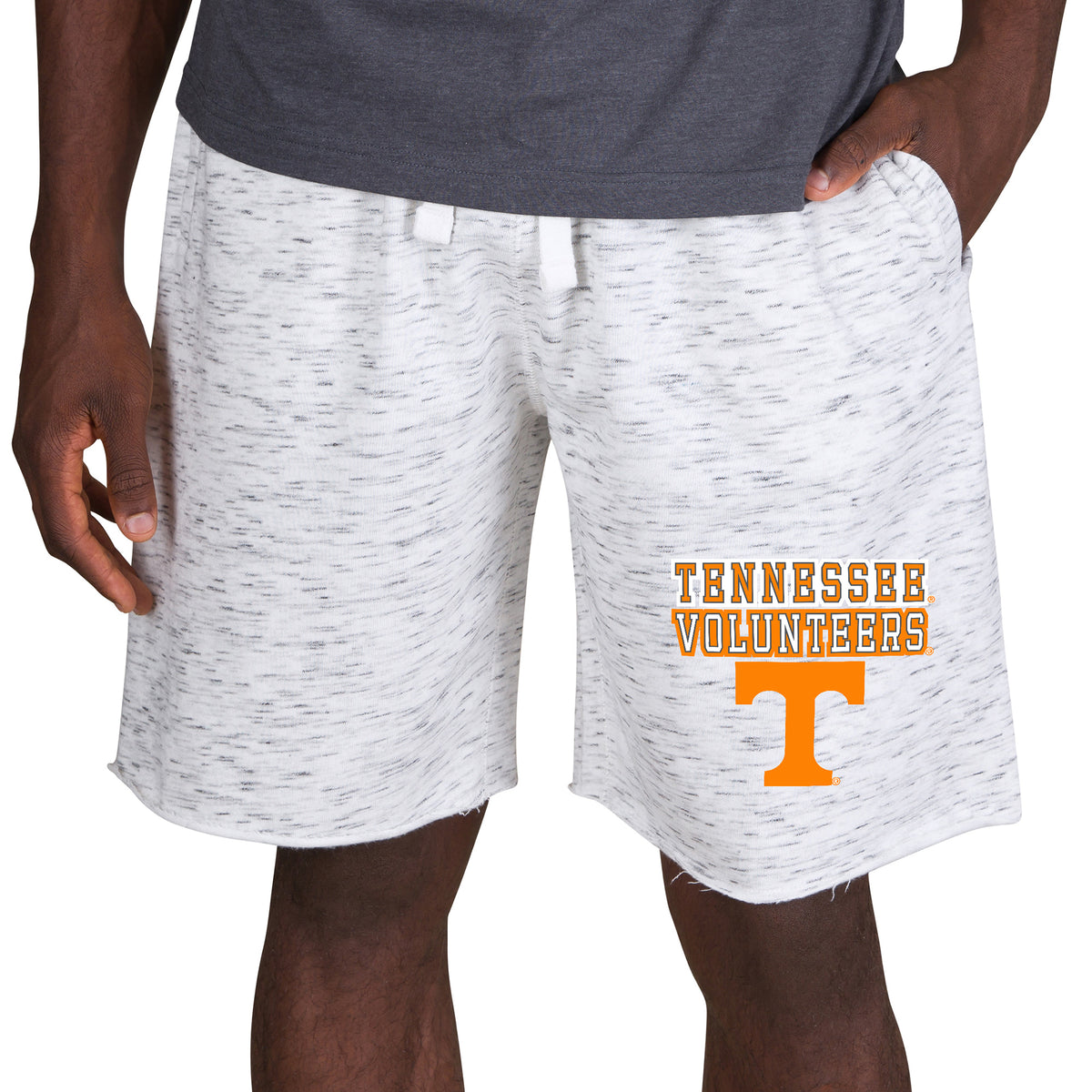 Men's Concepts Sport White/Charcoal Tennessee Volunteers Alley Fleece Shorts
