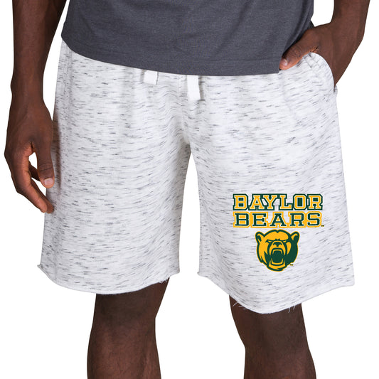 Men's Concepts Sport White/Charcoal Baylor Bears Alley Fleece Shorts