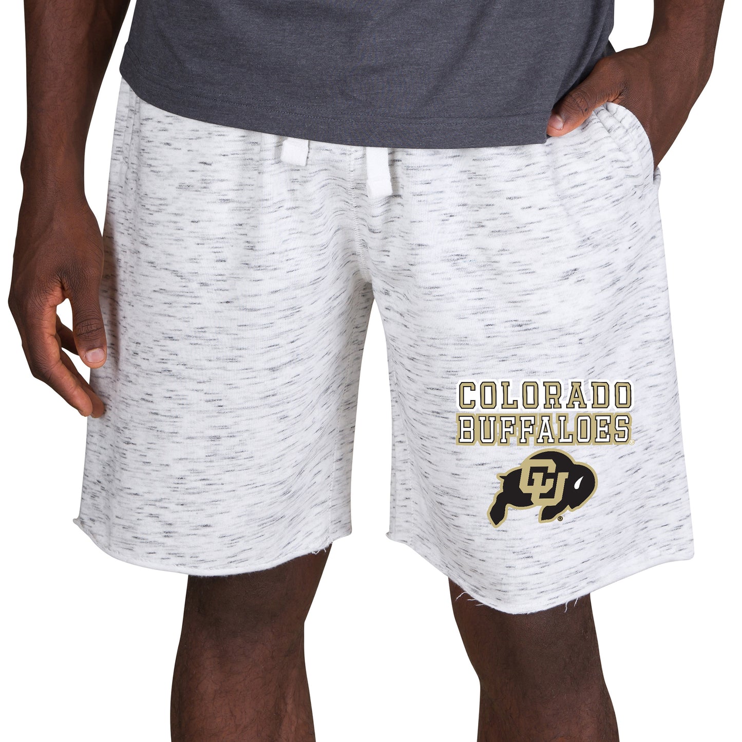 Men's Concepts Sport White/Charcoal Colorado Buffaloes Alley Fleece Shorts