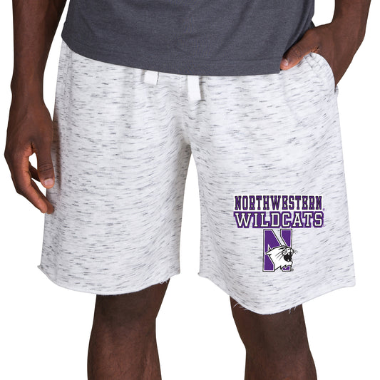 Men's Concepts Sport White/Charcoal Northwestern Wildcats Alley Fleece Shorts