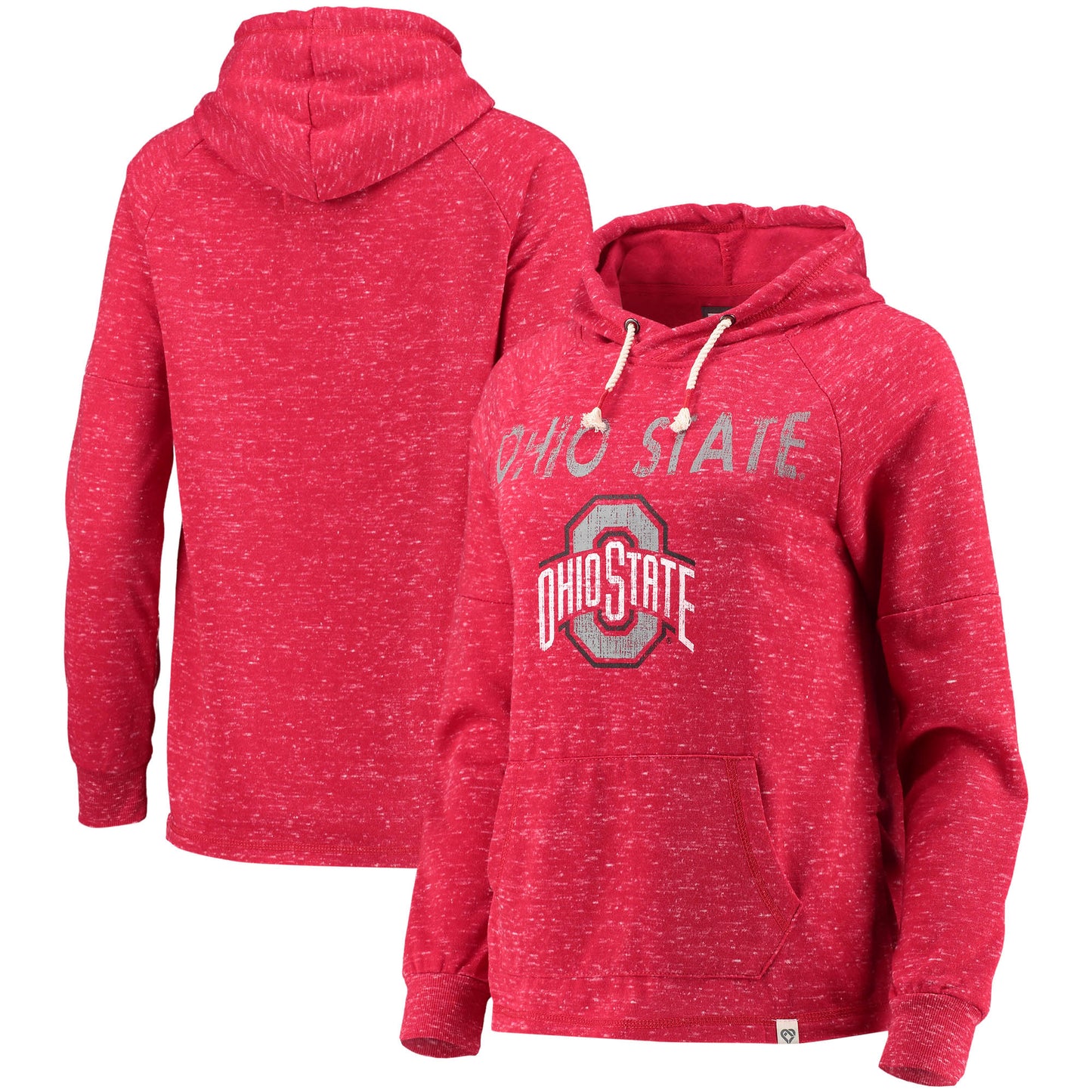 Women's Colosseum Scarlet Ohio State Buckeyes Nollie Raglan Slub Pullover Hoodie