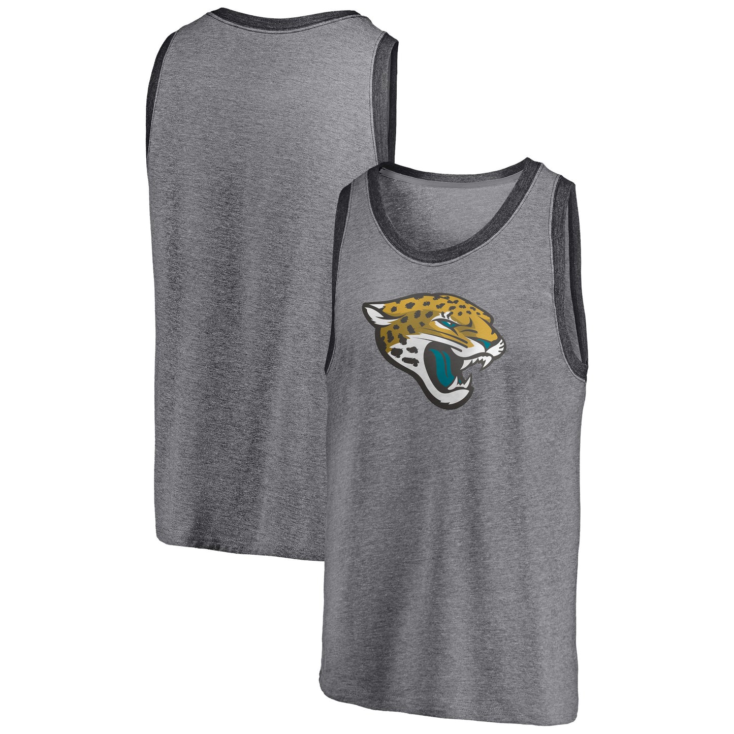 Men's Fanatics Heathered Gray/Heathered Charcoal Jacksonville Jaguars Famous Tri-Blend Tank Top