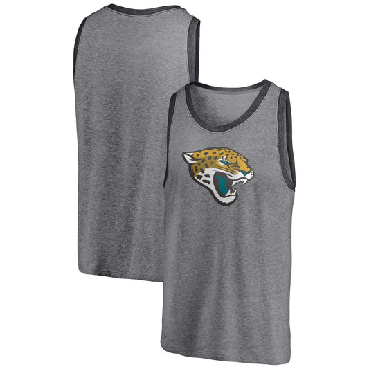 Men's Fanatics Heathered Gray/Heathered Charcoal Jacksonville Jaguars Famous Tri-Blend Tank Top