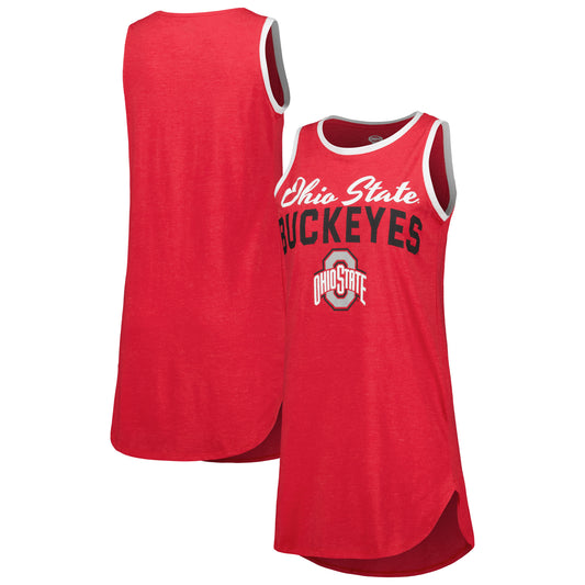 Women's Concepts Sport Heather Scarlet Ohio State Buckeyes Tank Nightshirt