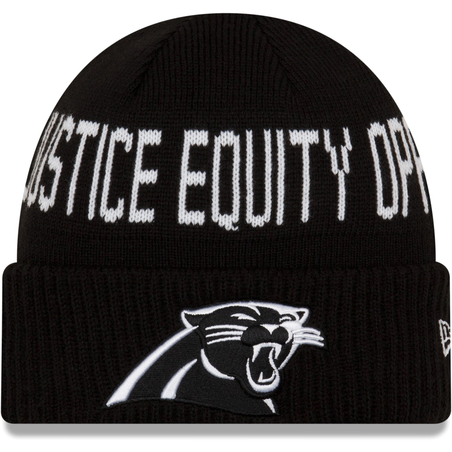 Youth New Era Black Carolina Panthers Social Justice Cuffed Knit Hat